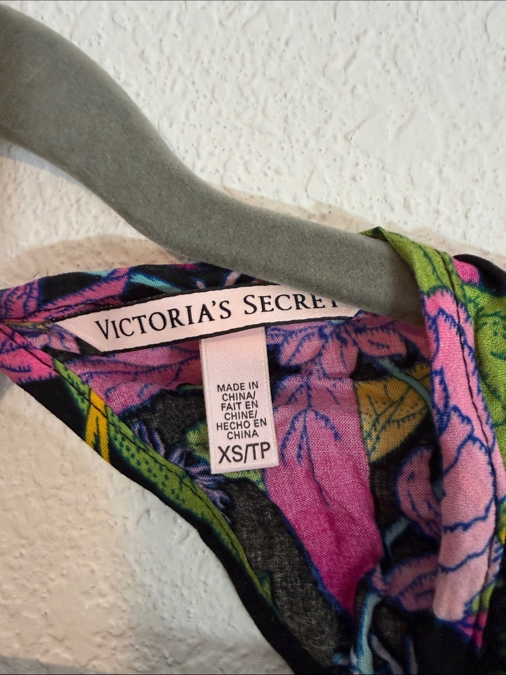 Victoria's Secret Black Floral V-Neck Tank with Colorful Print - Picture 3 of 7